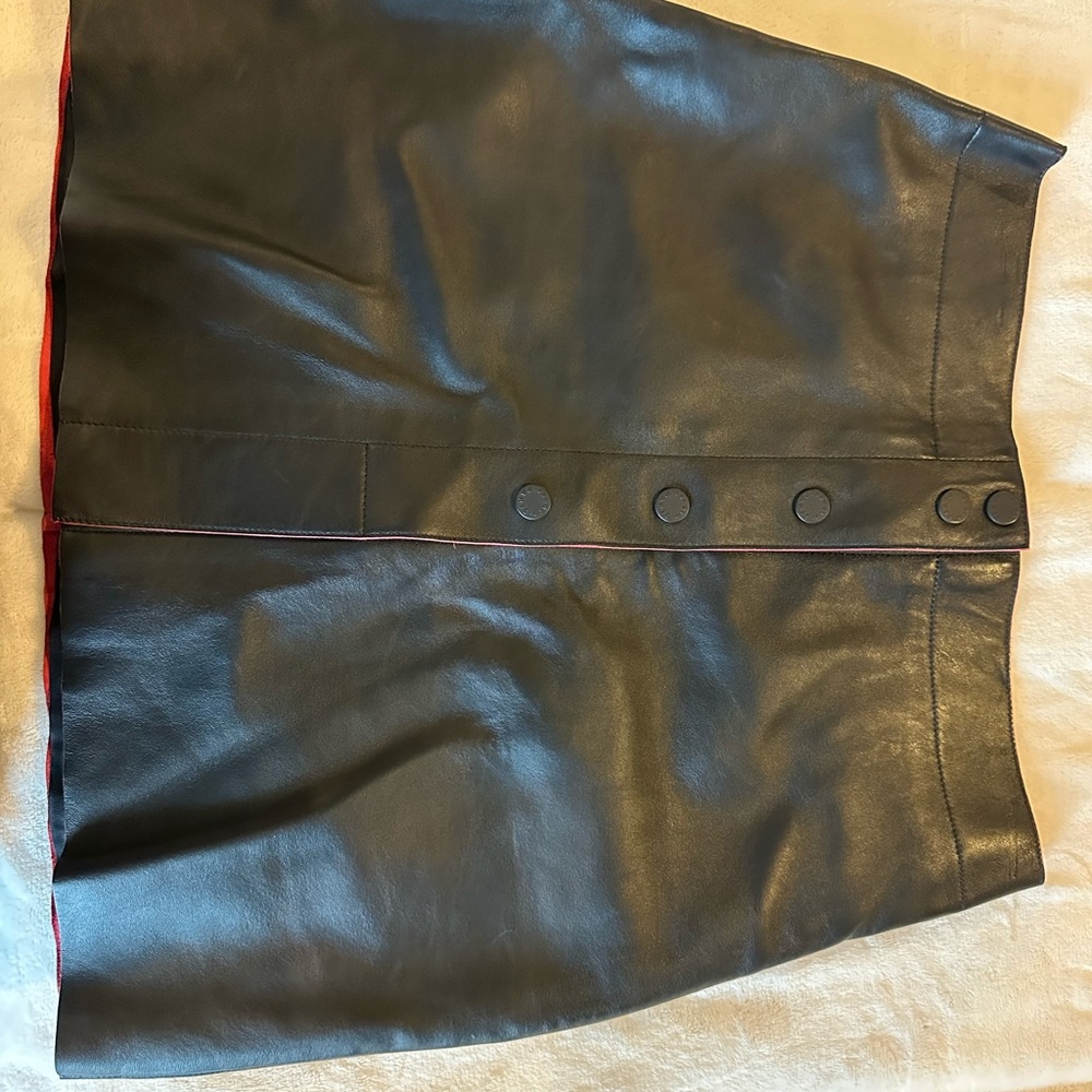 Sandro Elegant Black Leather Skirt
